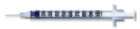 Syringe 1cc Insulin with Needle Lo-Dose™ Micro-F .. .  .  